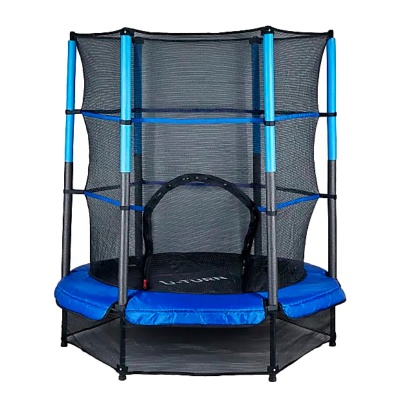 Батут детский с сеткой 140 см Рыжий кот БСП-8227 синий 1